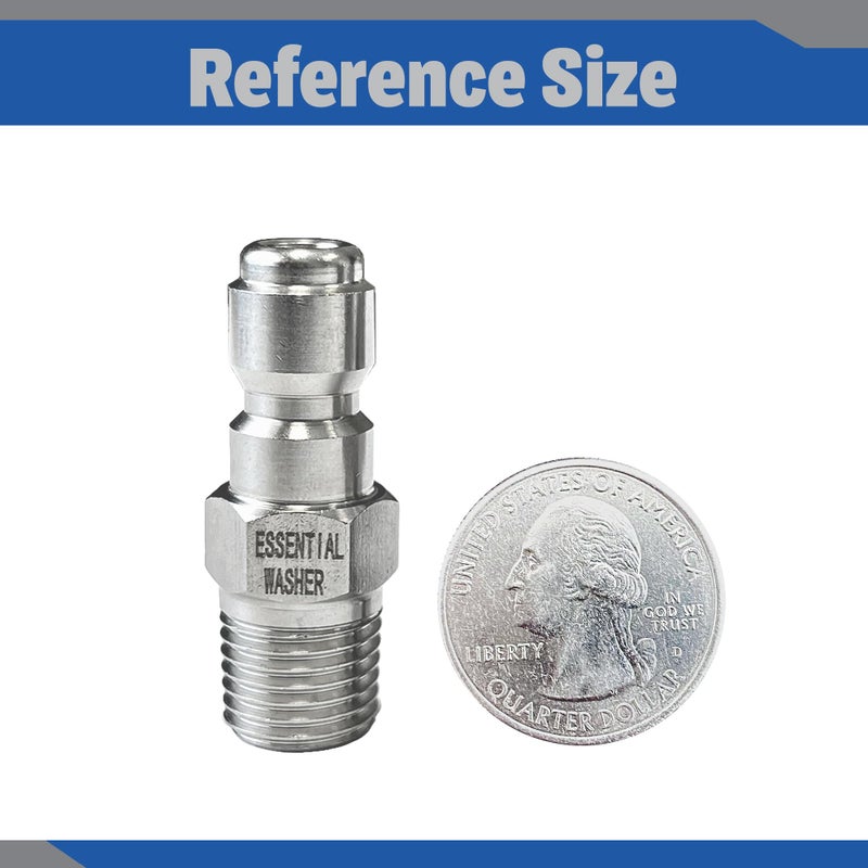 Essential Washer Stainless Steel Â¼â€ Plug Male NPT | Pressure Washer Quick Connect Fittings | 5000 PSI | Set Of 2 - Image 5